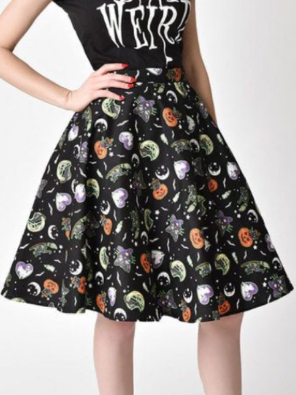 Hell Bunny “Salem” Halloween Circle Skirt with cats, bats, pumpkins and more!!!